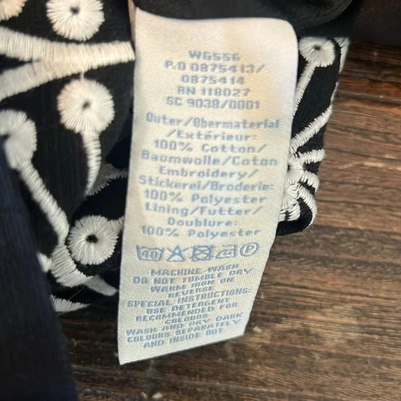 BODEN EMBROIDERED COTTON MINI SKIRT BLACK/WHITE SIZE 6P - Picture 7 of 7